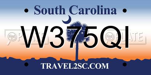 W375QI South Carolina License Plate