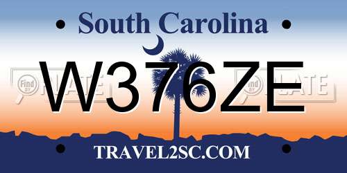 W376ZE South Carolina License Plate