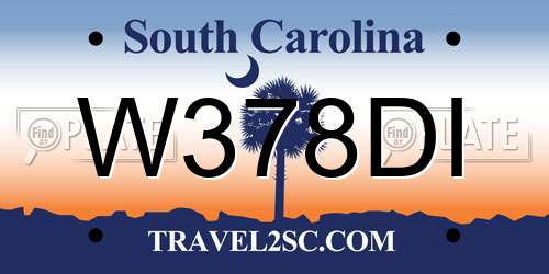 W378DI South Carolina License Plate