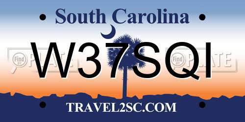 W37SQI South Carolina License Plate