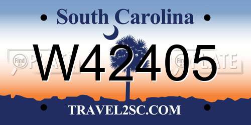 W42405 South Carolina License Plate