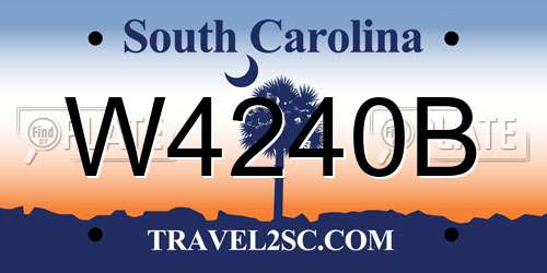 W4240B South Carolina License Plate