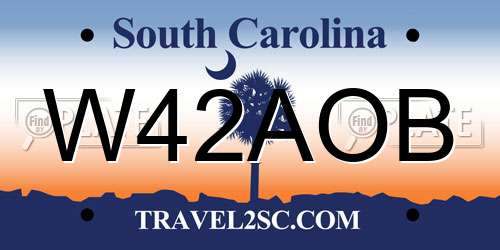 W42AOB South Carolina License Plate