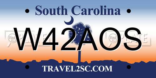W42AOS South Carolina License Plate