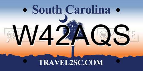 W42AQS South Carolina License Plate
