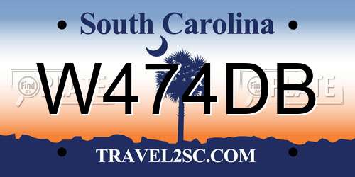 W474DB South Carolina License Plate