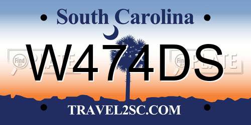 W474DS South Carolina License Plate
