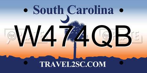 W474QB South Carolina License Plate