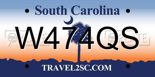 W474QS South Carolina License Plate