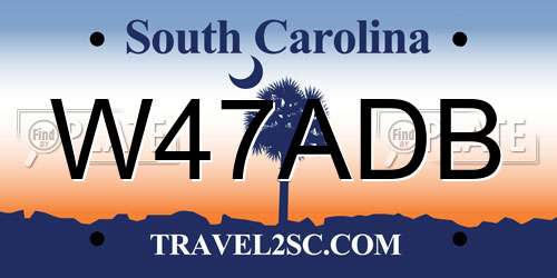 W47ADB South Carolina License Plate