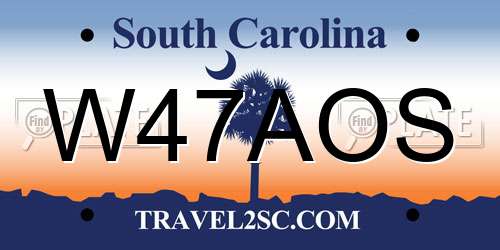 W47AOS South Carolina License Plate