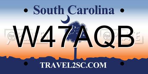 W47AQB South Carolina License Plate