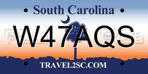 W47AQS South Carolina License Plate