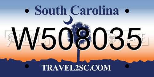 W508035 South Carolina License Plate