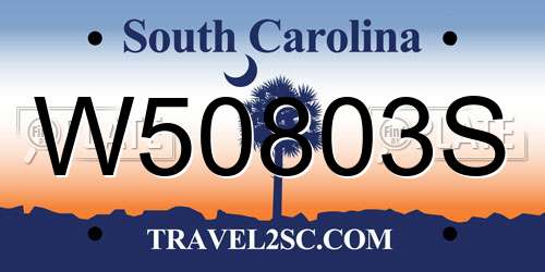 W50803S South Carolina License Plate