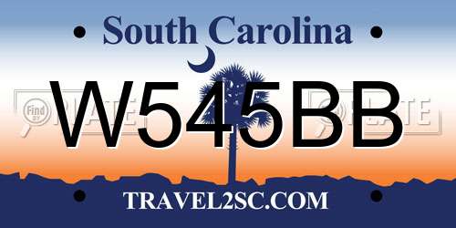 W545BB South Carolina License Plate