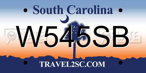 W545SB South Carolina License Plate