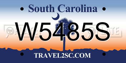 W5485S South Carolina License Plate