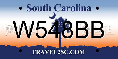 W548BB South Carolina License Plate