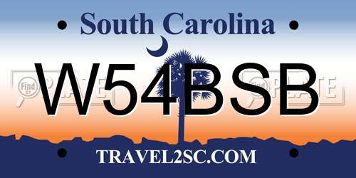 W54BSB South Carolina License Plate