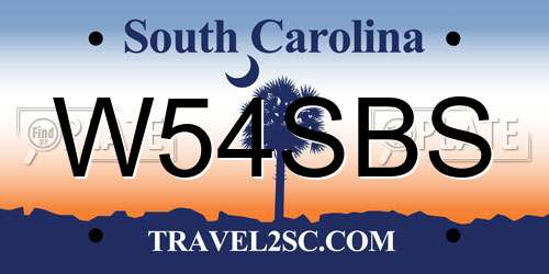 W54SBS South Carolina License Plate