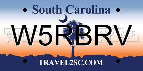 W5RBRV South Carolina License Plate
