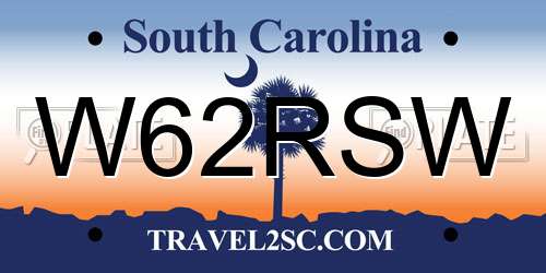 W62RSW South Carolina License Plate