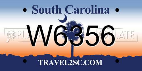 W6356 South Carolina License Plate