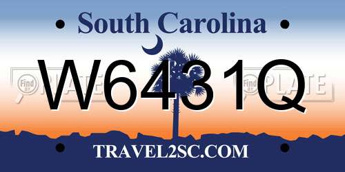 W6431Q South Carolina License Plate