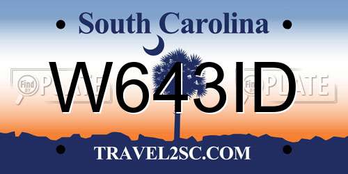 W643ID South Carolina License Plate