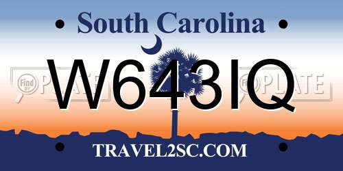 W643IQ South Carolina License Plate