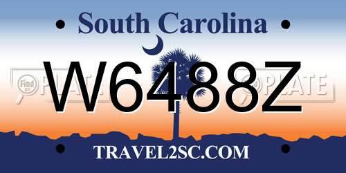 W6488Z South Carolina License Plate