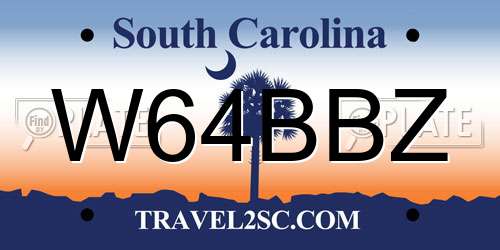 W64BBZ South Carolina License Plate