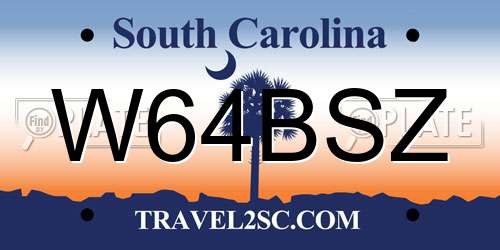 W64BSZ South Carolina License Plate