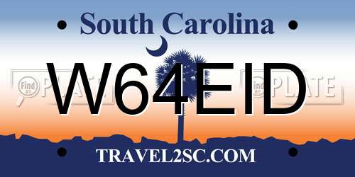 W64EID South Carolina License Plate