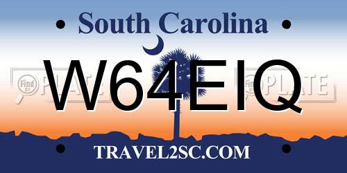 W64EIQ South Carolina License Plate