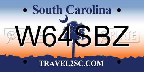 W64SBZ South Carolina License Plate