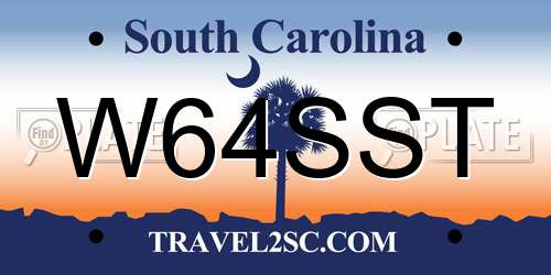 W64SST South Carolina License Plate