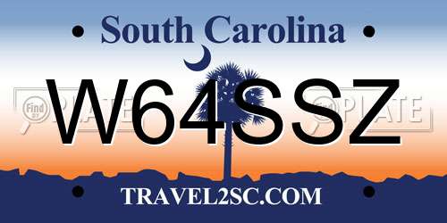 W64SSZ South Carolina License Plate