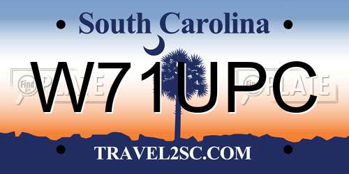 W71UPC South Carolina License Plate