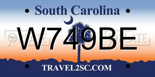 W749BE South Carolina License Plate
