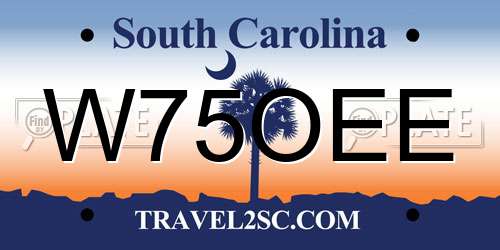 W75OEE South Carolina License Plate