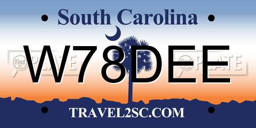 W78DEE South Carolina License Plate