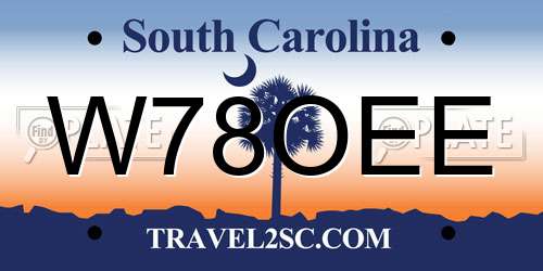 W78OEE South Carolina License Plate