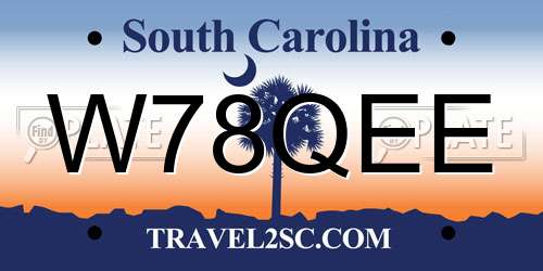 W78QEE South Carolina License Plate