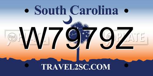W7979Z South Carolina License Plate