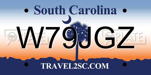 W79JGZ South Carolina License Plate