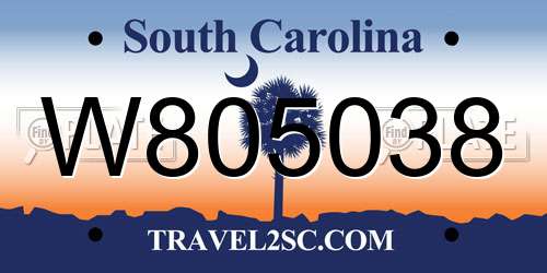 W805038 South Carolina License Plate