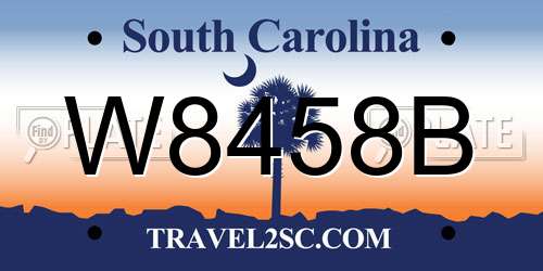W8458B South Carolina License Plate