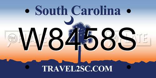 W8458S South Carolina License Plate